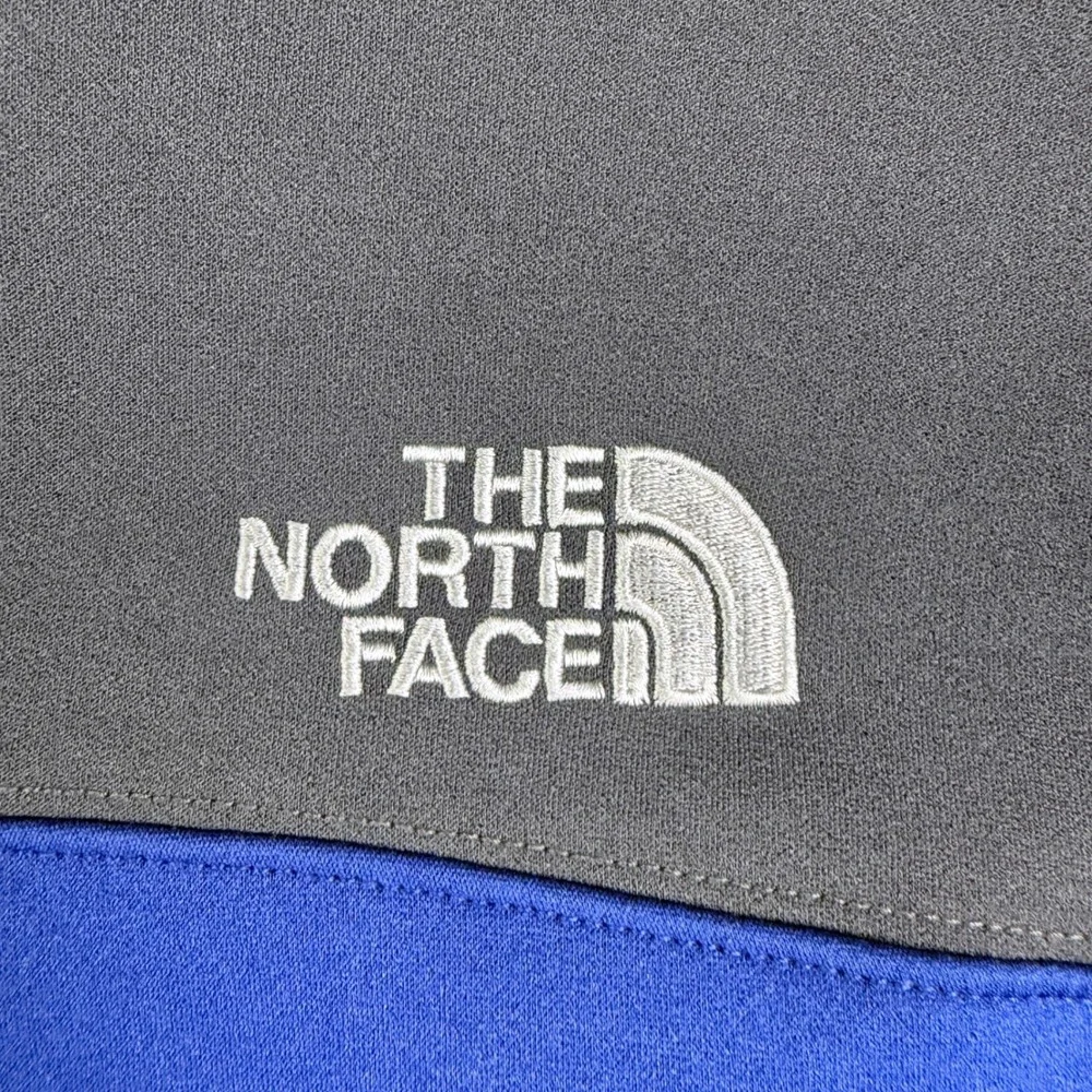 The North Face Mens Apex Bionic Softshell Jacket Blue Gray Full Zip Large AMWH
